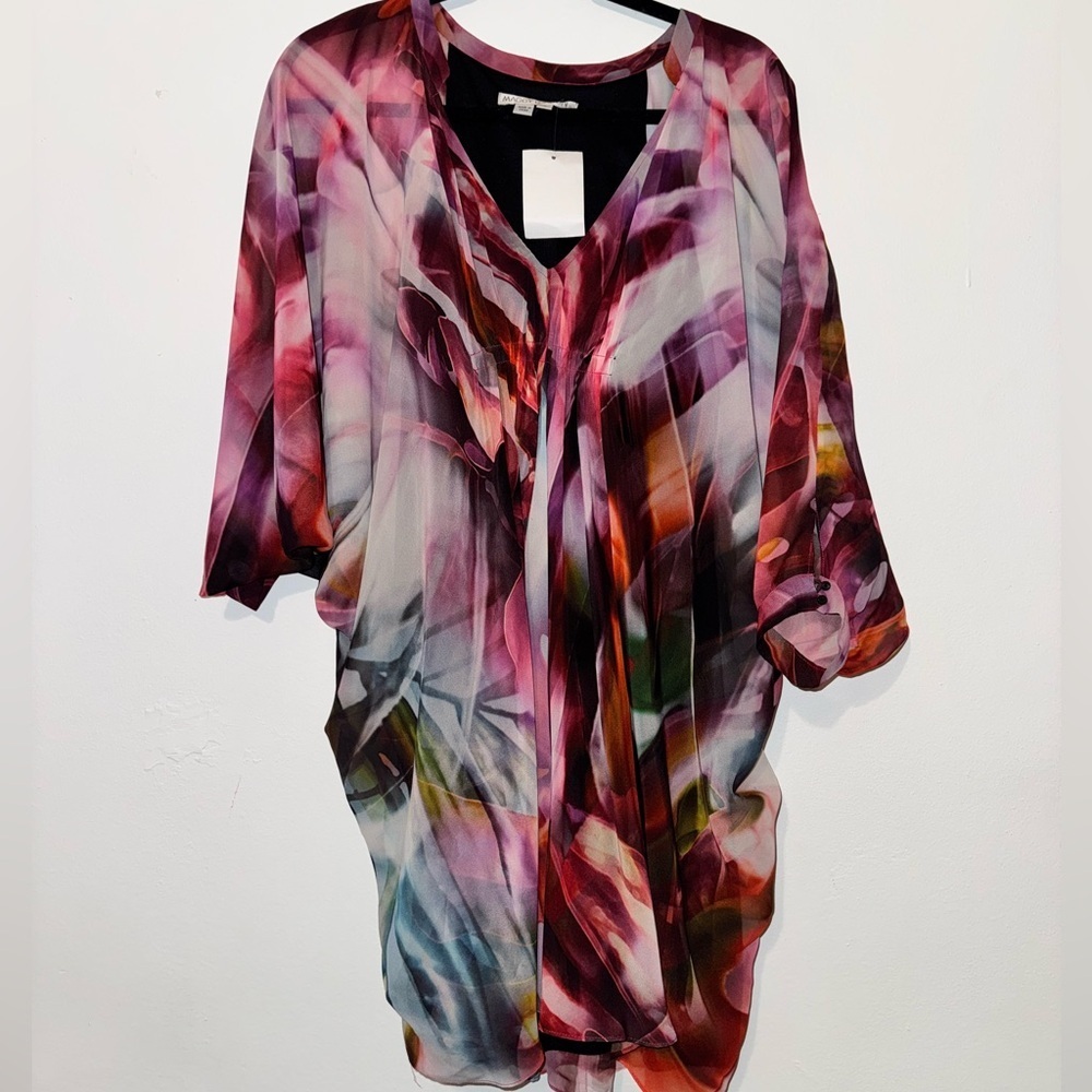 Abstract Pink and Purple Blouse